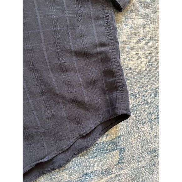 Alfani Blue Jacquard Plaid Long Sleeve Button Down Shirt Small - Picture 4 of 5